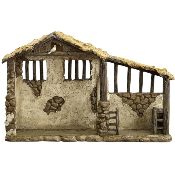 Lighted Stable The Real Life Nativity by Three Kings 7" Set GFM 032 New - Picture 1 of 7